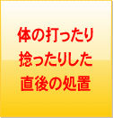 体の打ったり、捻ったりした直後の処置